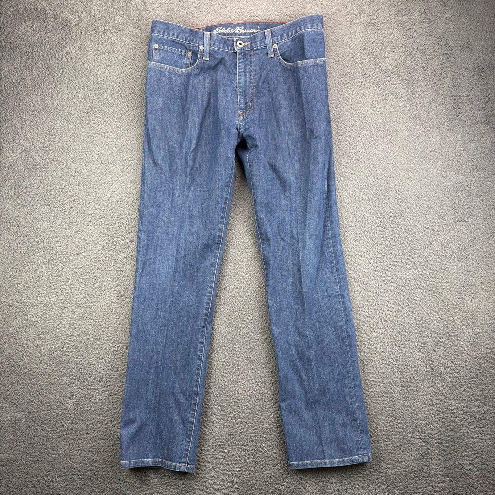 Eddie Bauer Mens Slim Fit Blue Denim Jeans Size 33x32 Medium Wash